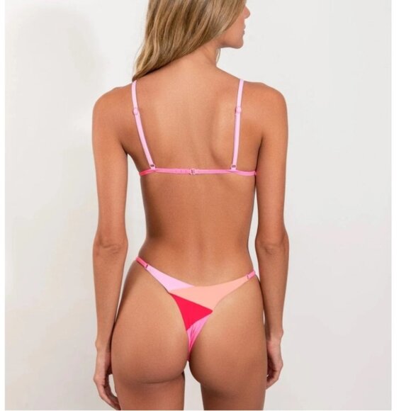 NWT OneOne Swimwear SET Bikini Gili Antonia Fernanda Pink Red NEW Long Sleeve - Picture 5 of 7